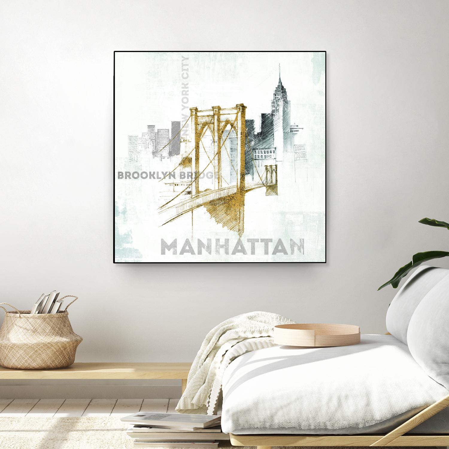 Brooklyn Bridge by Avery Tillmon on GIANT ART - grey city scene