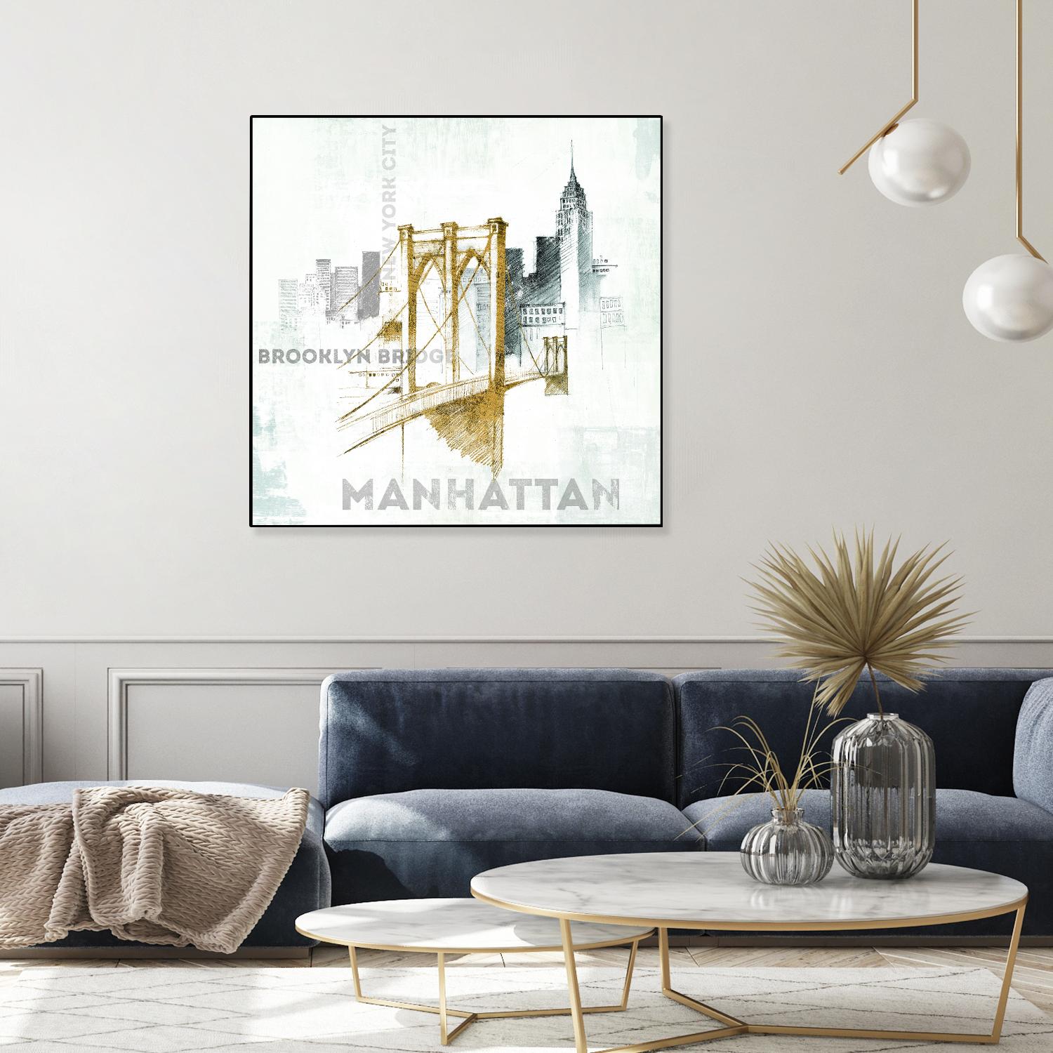Brooklyn Bridge by Avery Tillmon on GIANT ART - grey city scene