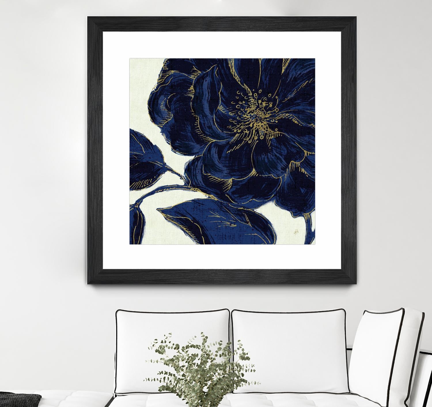 Indigo Garden II by Daphne Brissonnet on GIANT ART - beige floral