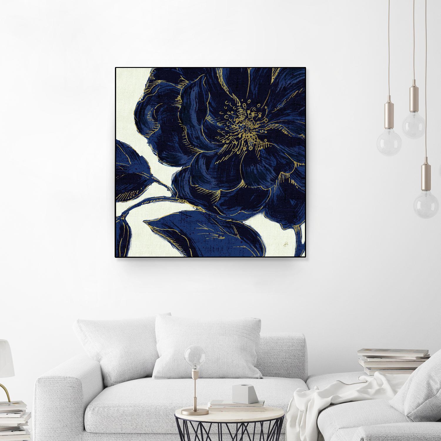 Indigo Garden II by Daphne Brissonnet on GIANT ART - beige floral