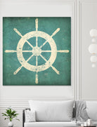 Nautical Shipwheel Blue by Ryan Fowler on GIANT ART - white nautical