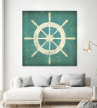 Nautical Shipwheel Blue by Ryan Fowler on GIANT ART - white nautical