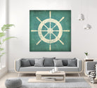 Nautical Shipwheel Blue by Ryan Fowler on GIANT ART - white nautical