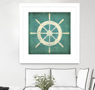 Nautical Shipwheel Blue by Ryan Fowler on GIANT ART - white nautical