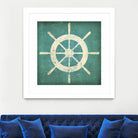 Nautical Shipwheel Blue by Ryan Fowler on GIANT ART - white nautical