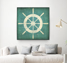 Nautical Shipwheel Blue by Ryan Fowler on GIANT ART - white nautical
