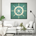 Nautical Shipwheel Blue by Ryan Fowler on GIANT ART - white nautical