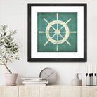 Nautical Shipwheel Blue by Ryan Fowler on GIANT ART - white nautical