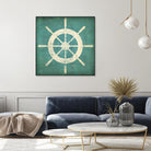 Nautical Shipwheel Blue by Ryan Fowler on GIANT ART - white nautical