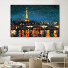 Paris Nights Blue I by James Wiens on GIANT ART - yellow city scene