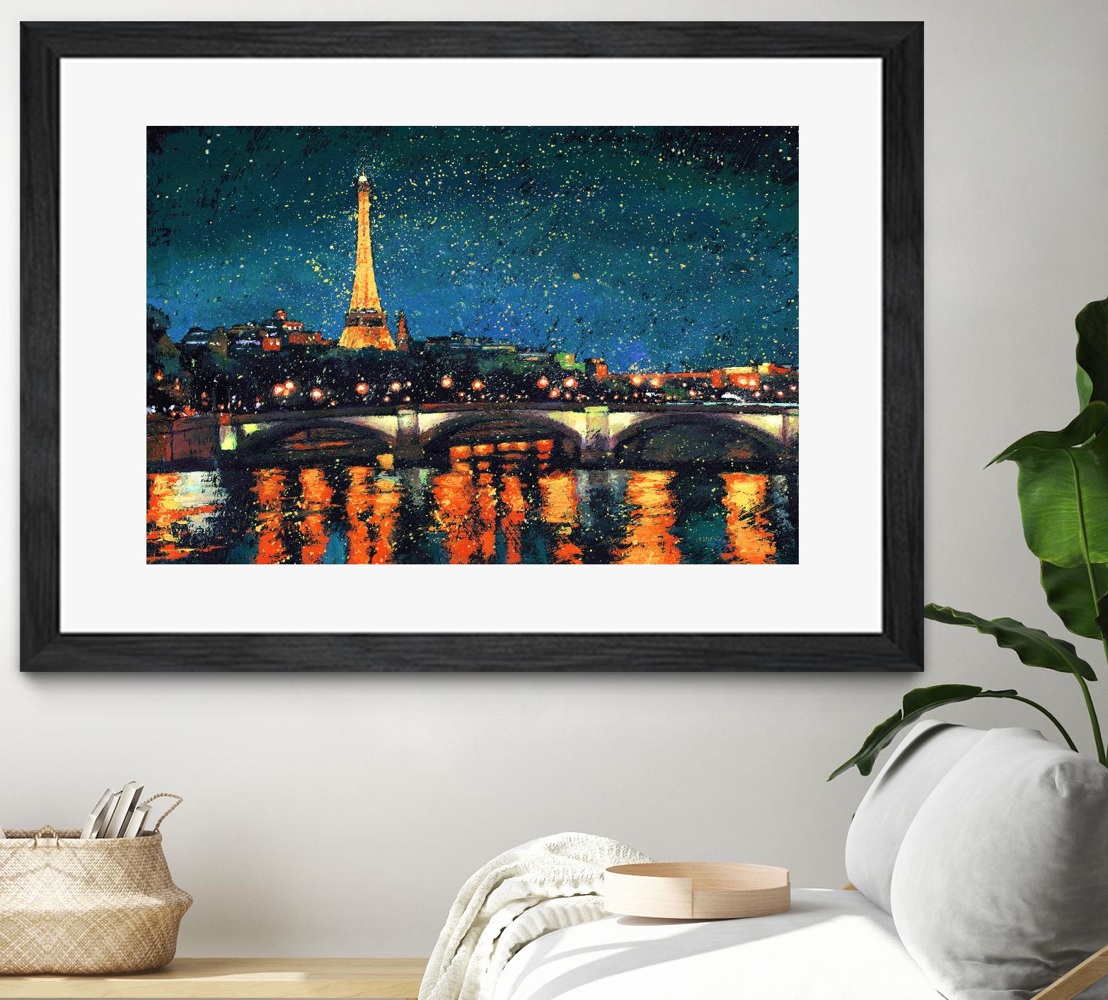 Paris Nights Blue I by James Wiens on GIANT ART - blue architecture eiffel tower