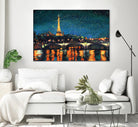 Paris Nights Blue I by James Wiens on GIANT ART - yellow city scene