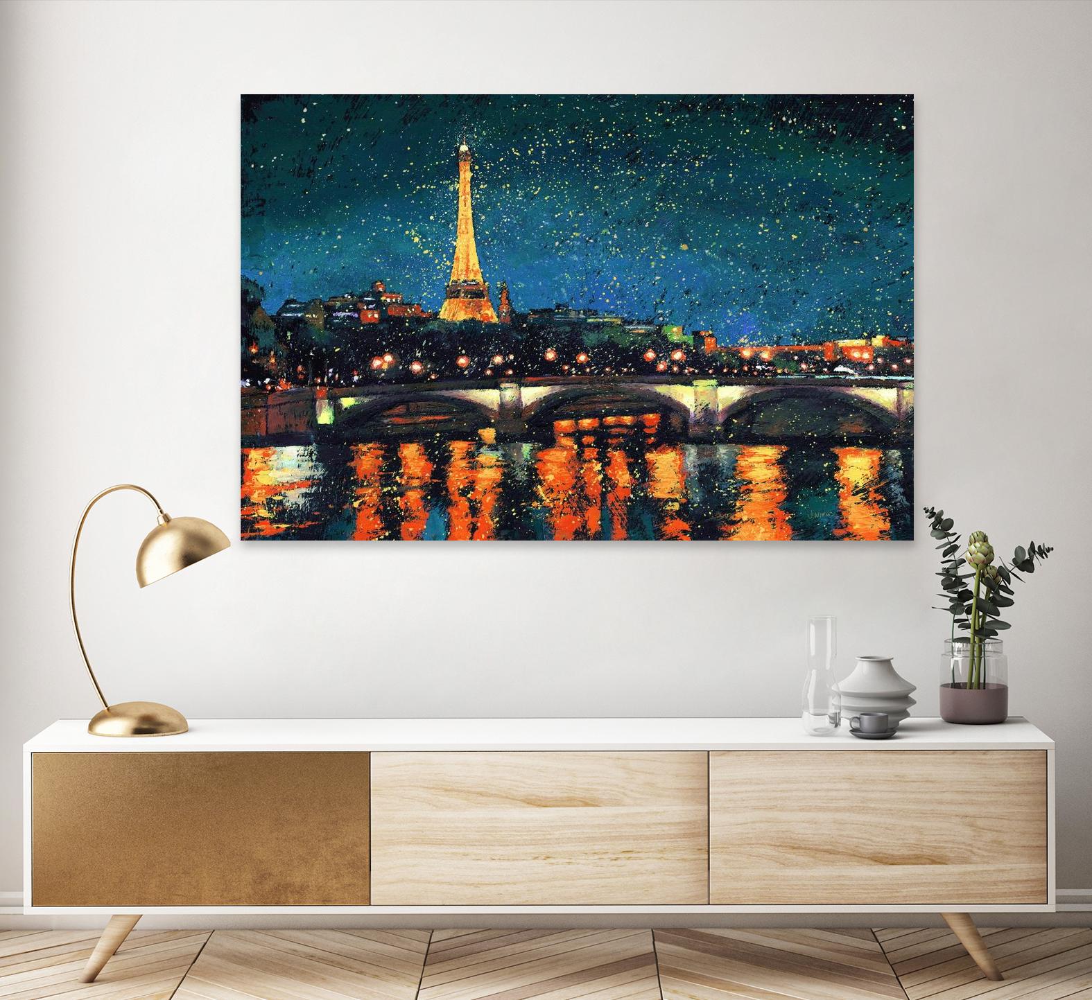 Paris Nights Blue I by James Wiens on GIANT ART - blue architecture eiffel tower