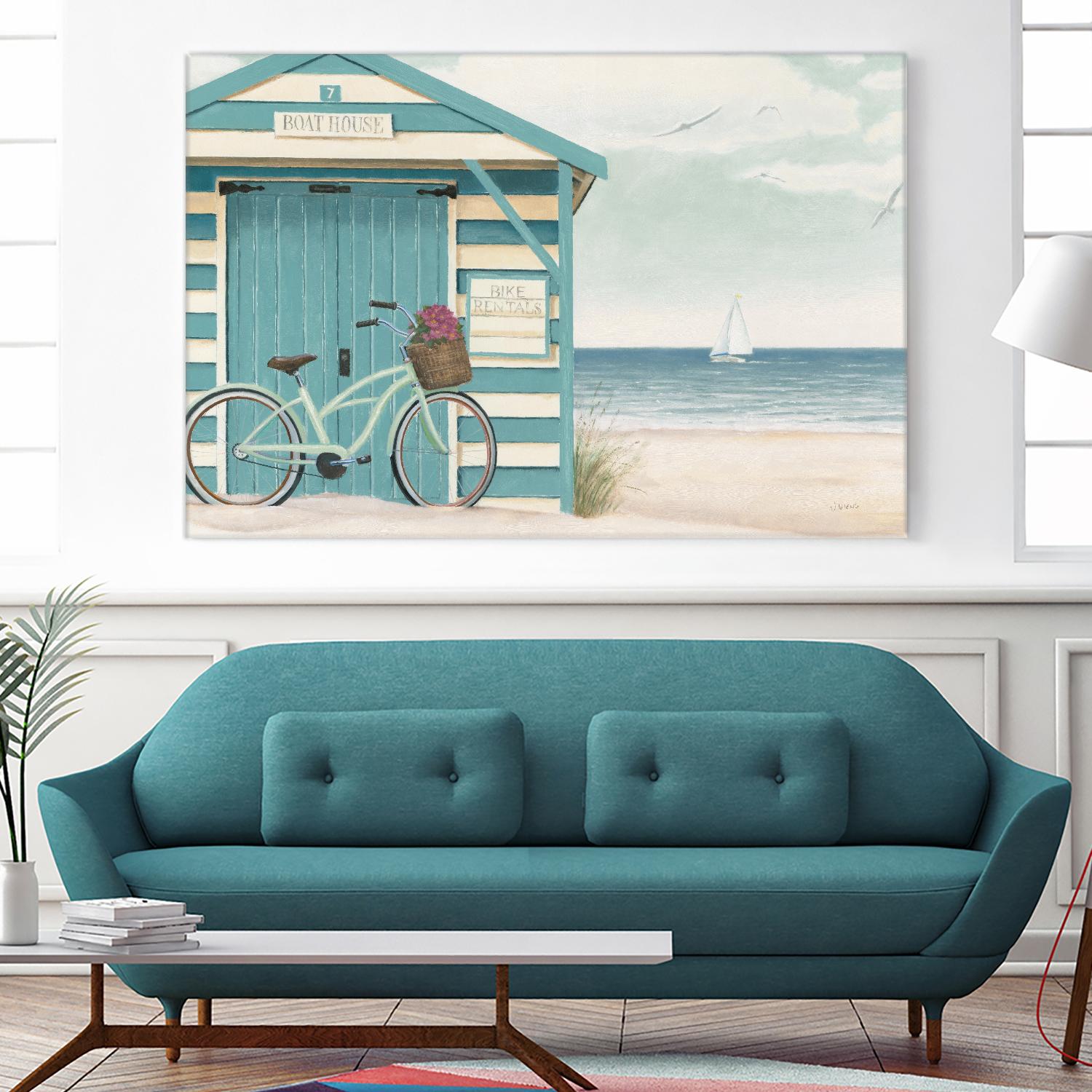 Beach Cruiser I by James Wiens on GIANT ART - beige nautical