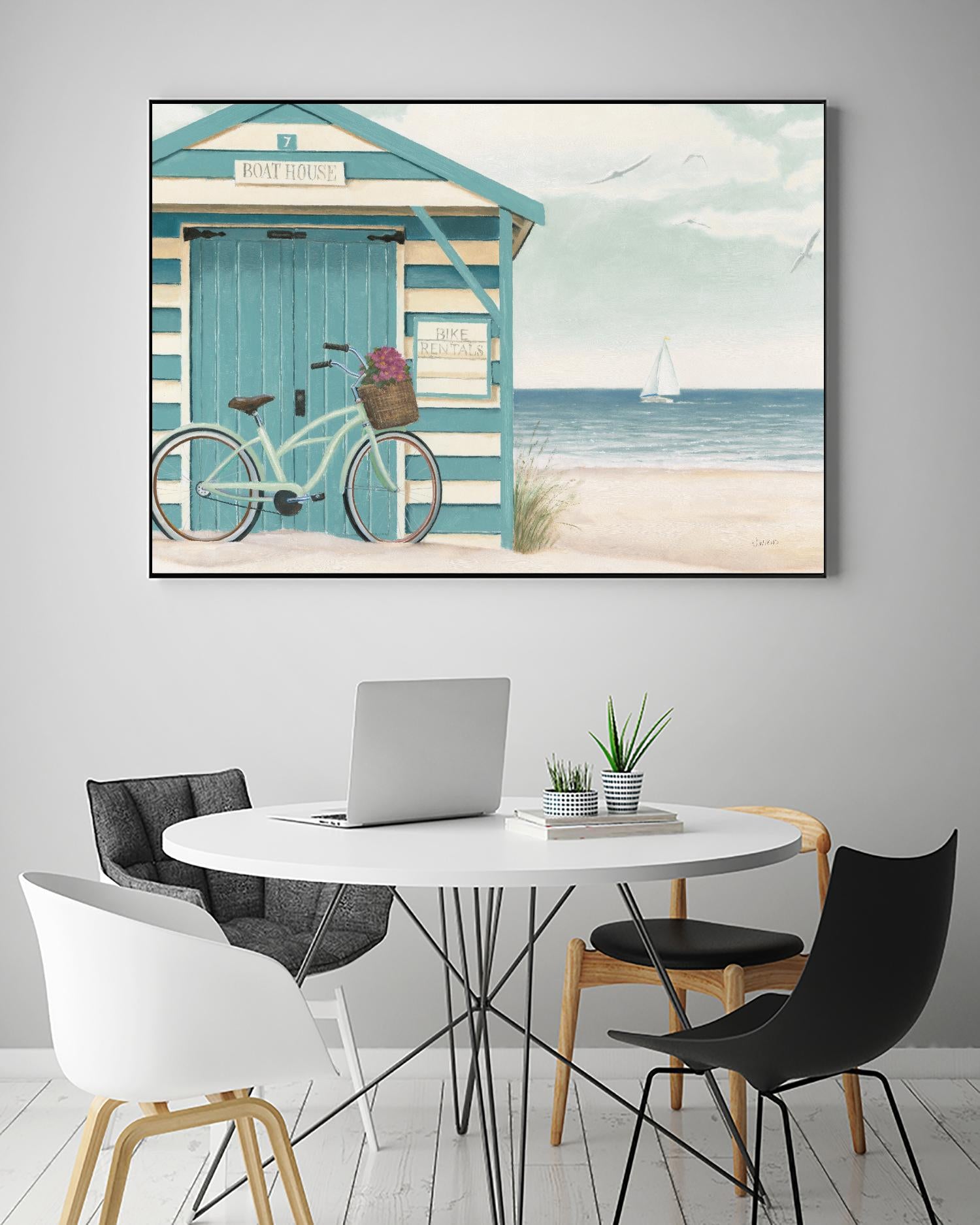 Beach Cruiser I by James Wiens on GIANT ART - beige nautical