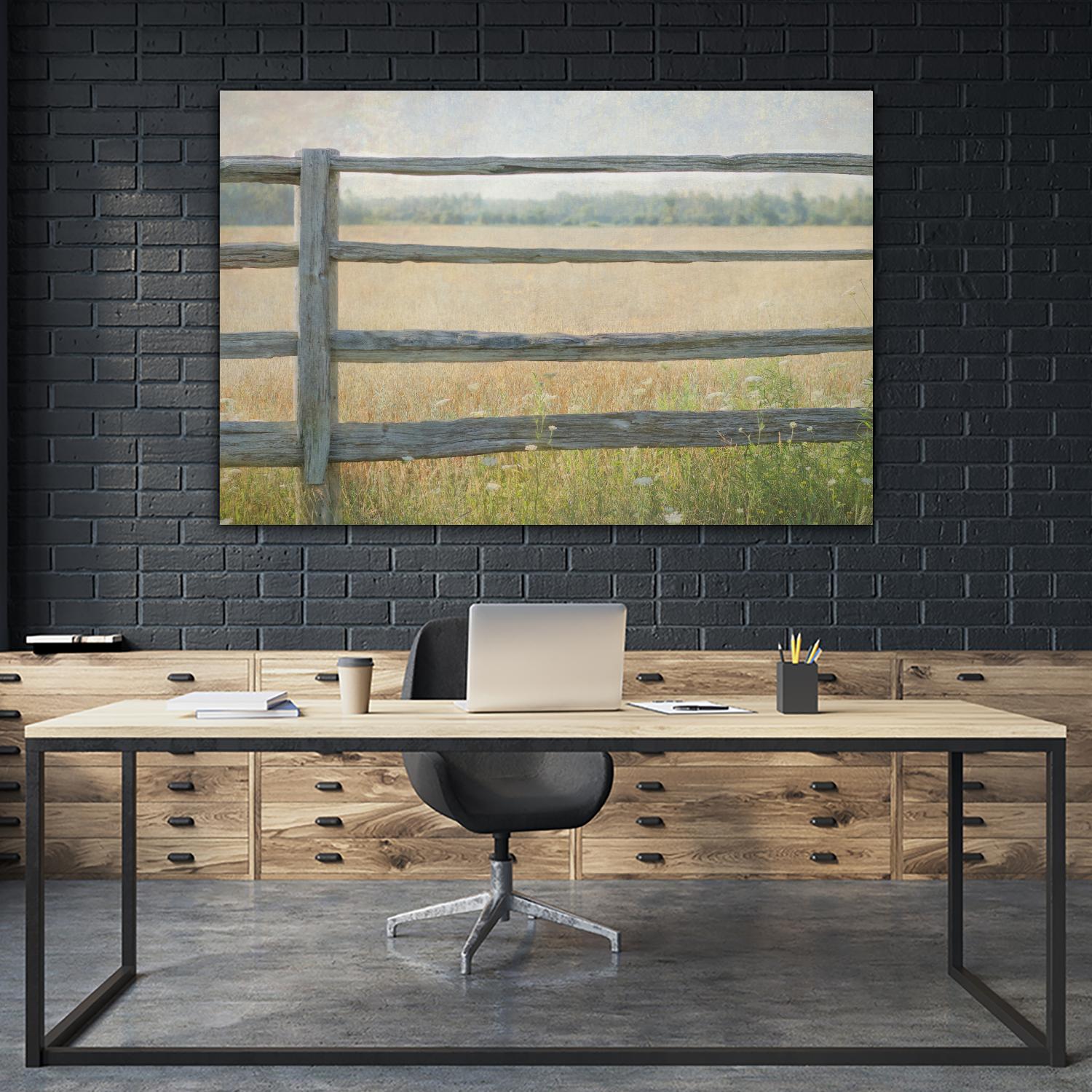 Edge of the Field by Elizabeth Urquhart on GIANT ART - grey landscape