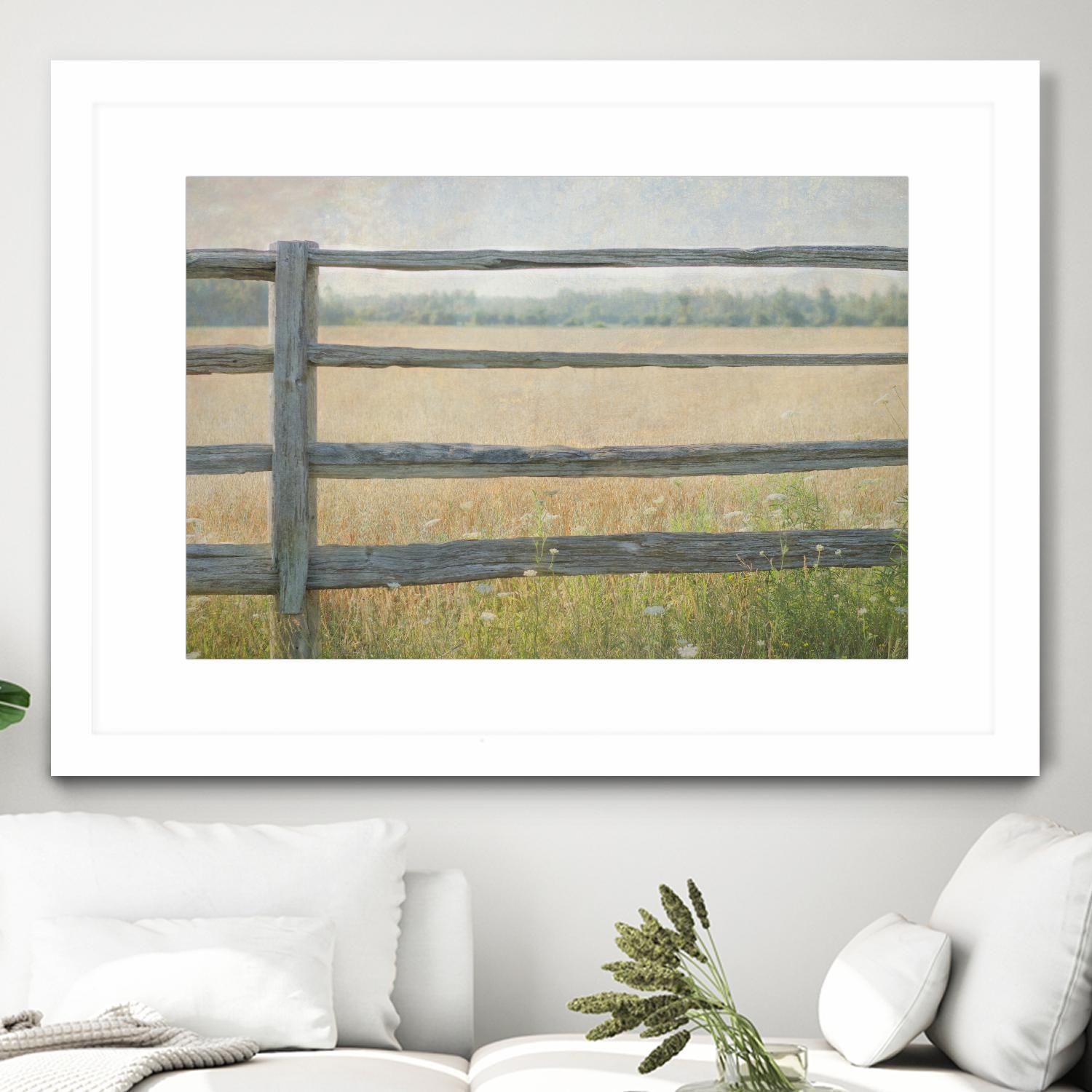 Edge of the Field by Elizabeth Urquhart on GIANT ART - grey landscape