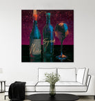 Wine Splash Dark III by Wellington Studio on GIANT ART - blue fruit-food-drink