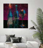 Wine Splash Dark III by Wellington Studio on GIANT ART - blue fruit-food-drink