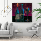 Wine Splash Dark III by Wellington Studio on GIANT ART - blue fruit-food-drink