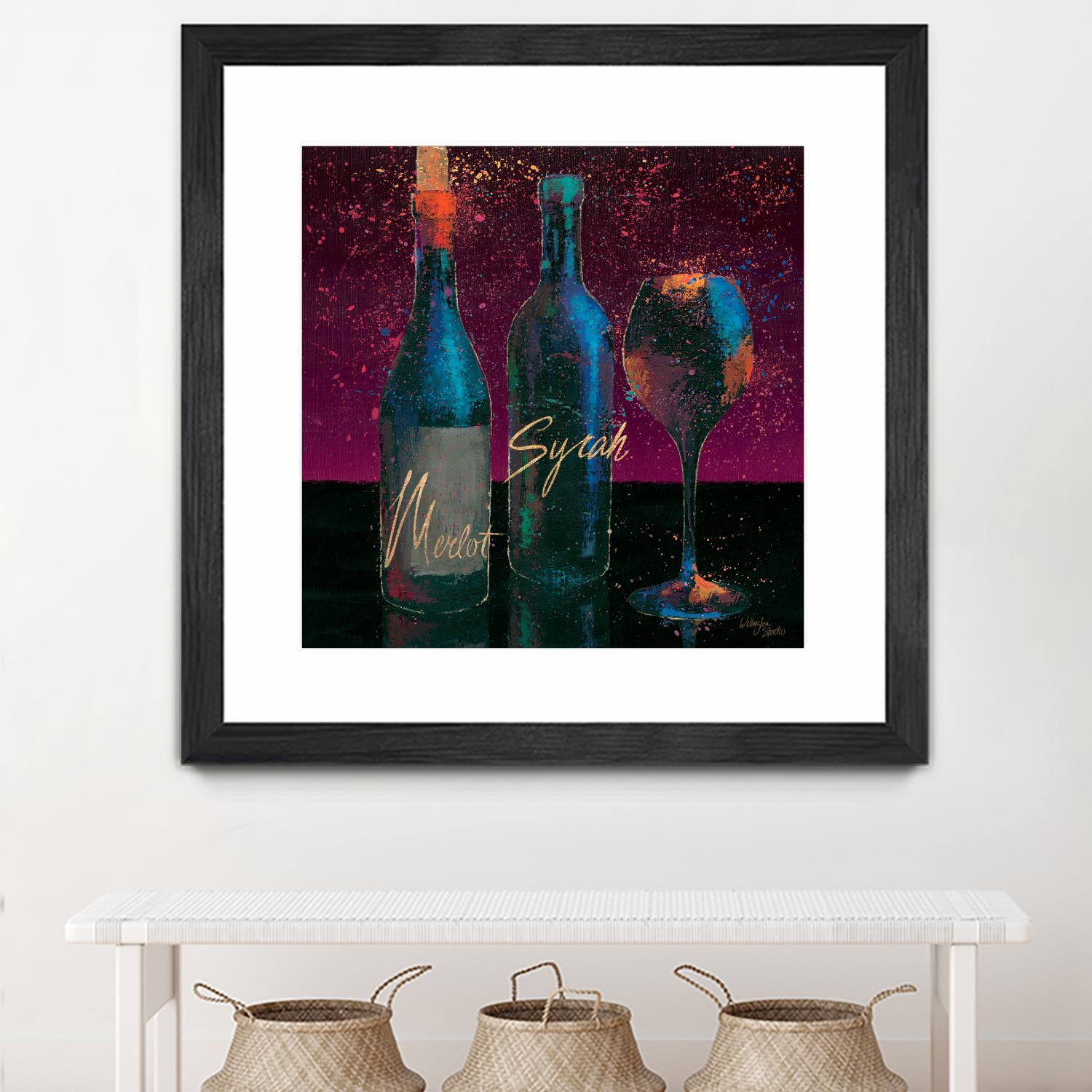 Wine Splash Dark III by Wellington Studio on GIANT ART - blue fruit-food-drink