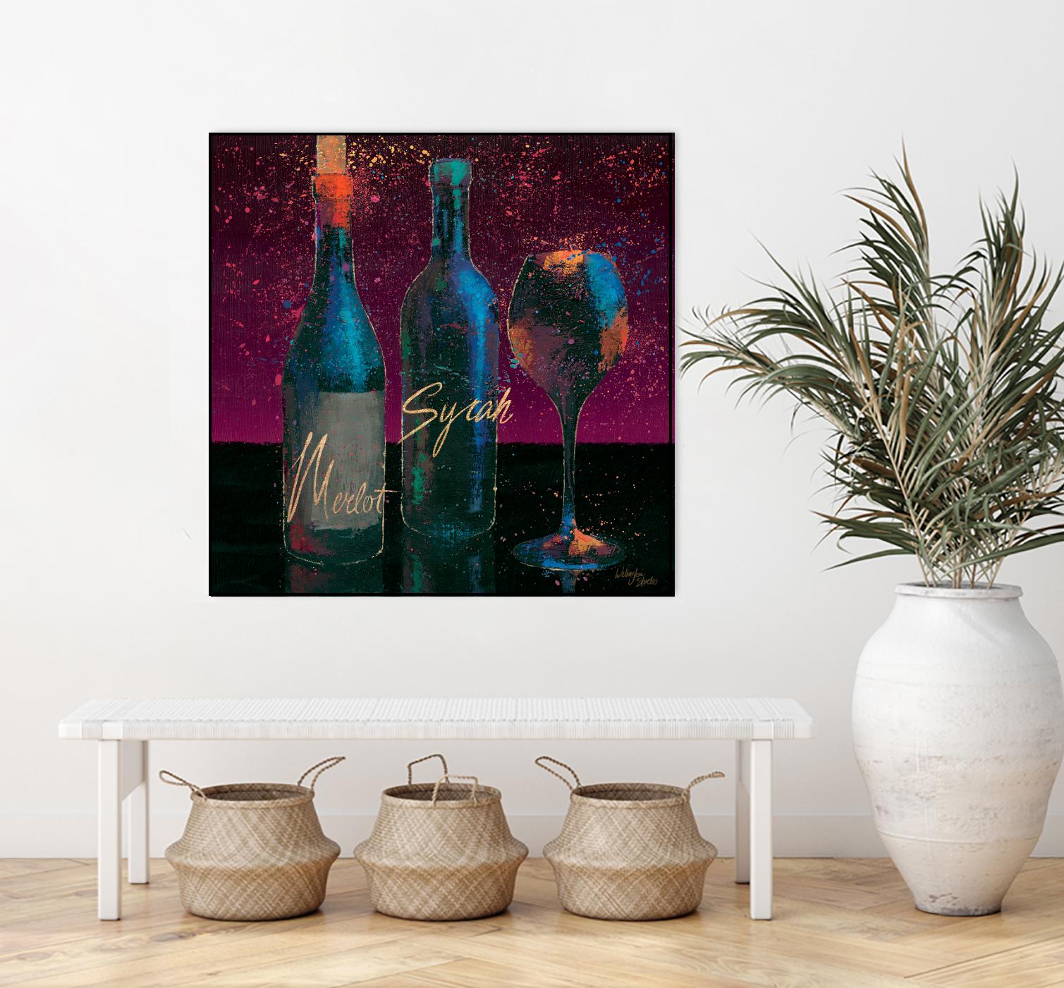 Wine Splash Dark III by Wellington Studio on GIANT ART - blue fruit-food-drink