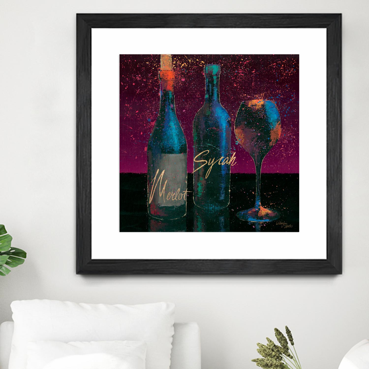 Wine Splash Dark III by Wellington Studio on GIANT ART - blue fruit-food-drink