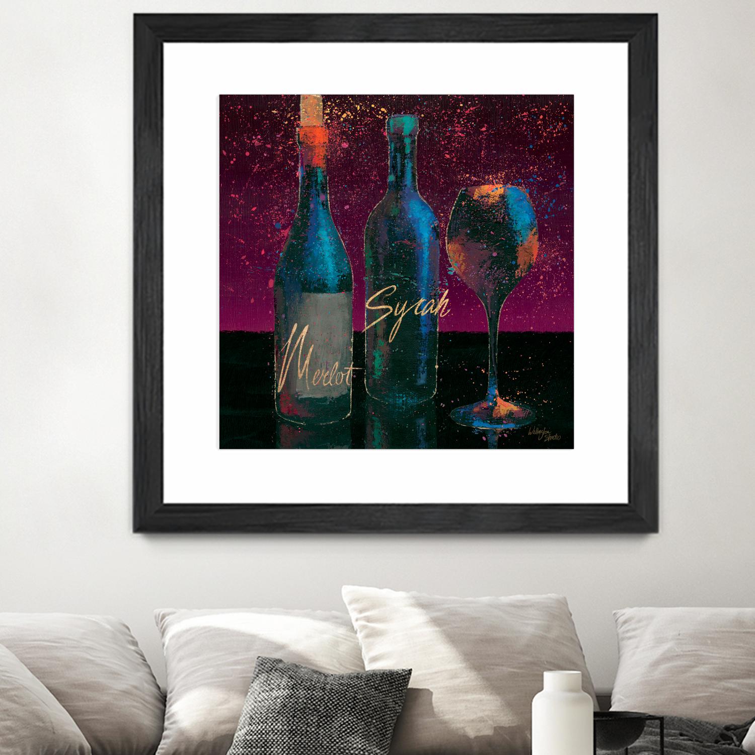 Wine Splash Dark III by Wellington Studio on GIANT ART - blue fruit-food-drink