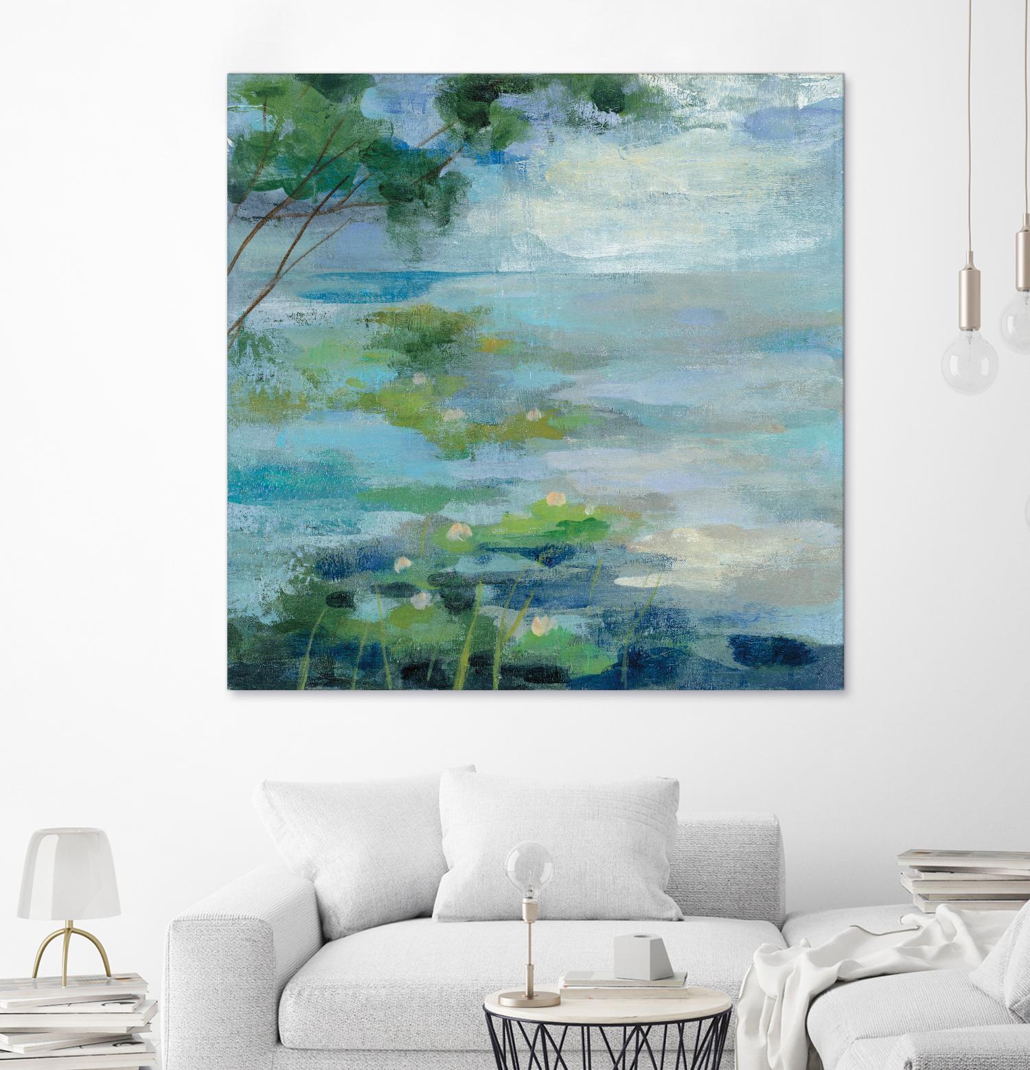 Lily Pond I by Silvia Vassileva on GIANT ART - blue landscape