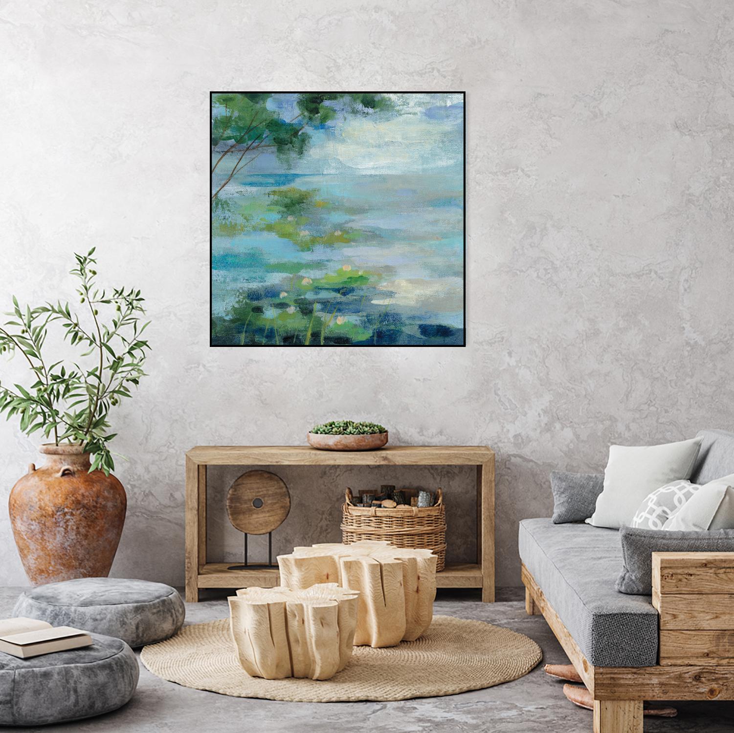 Lily Pond I by Silvia Vassileva on GIANT ART - blue landscape