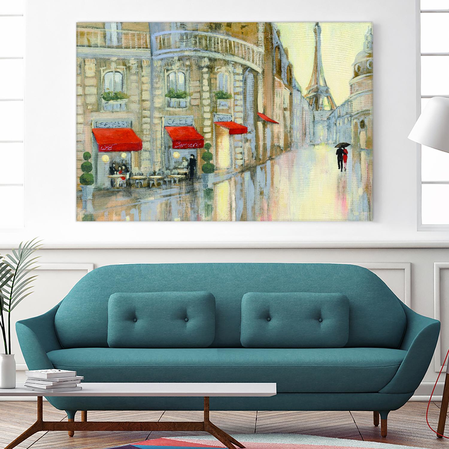 Touring Paris Couple by Julia Purinton on GIANT ART - beige everyday life