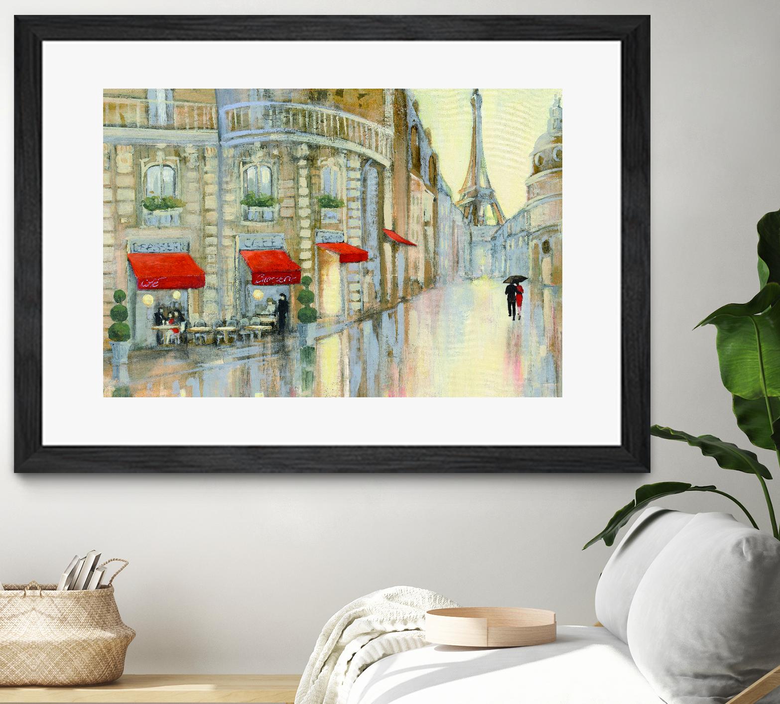 Touring Paris Couple by Julia Purinton on GIANT ART - beige everyday life