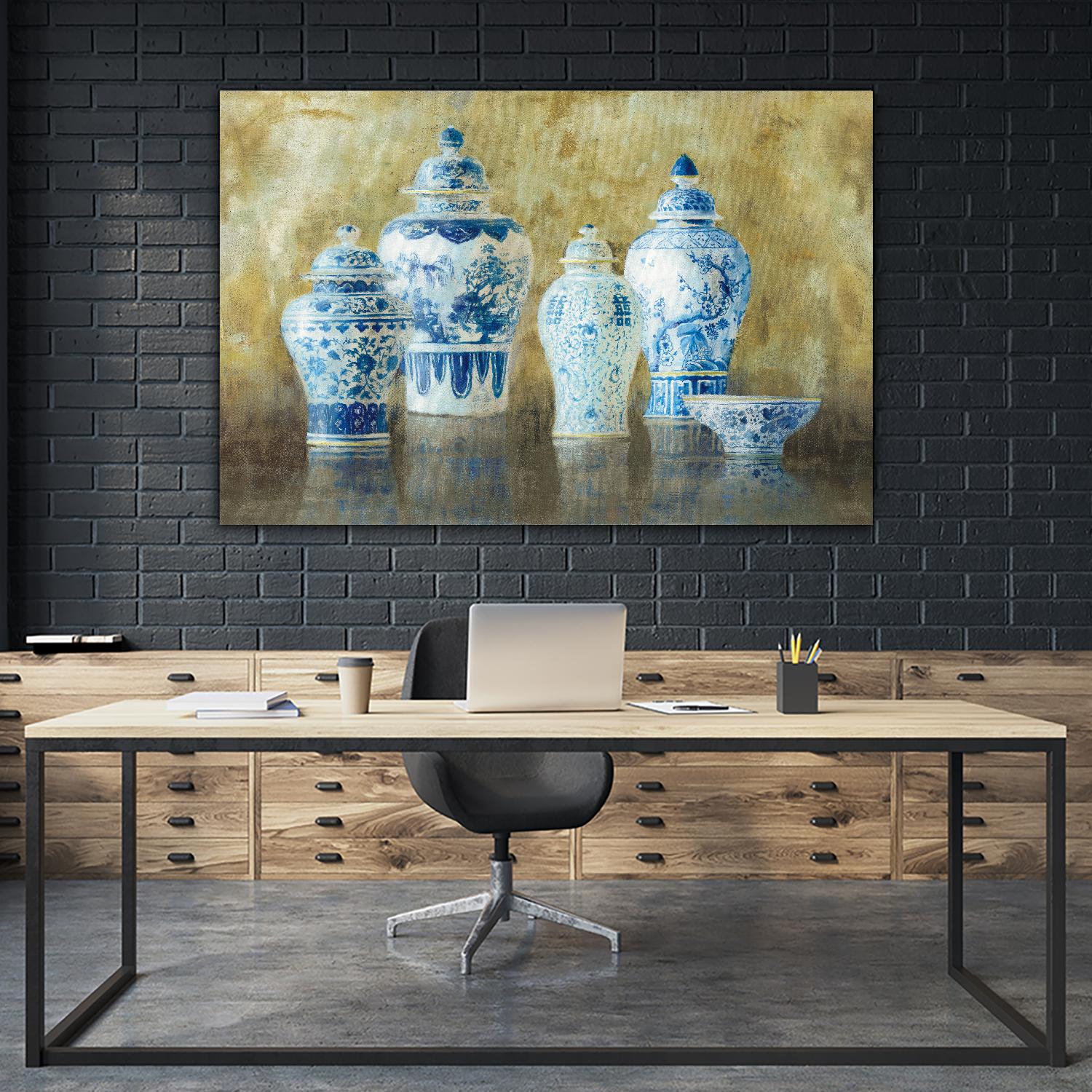 Ginger Jar Still Life 2 by Danhui Nai on GIANT ART - blue pot - dish