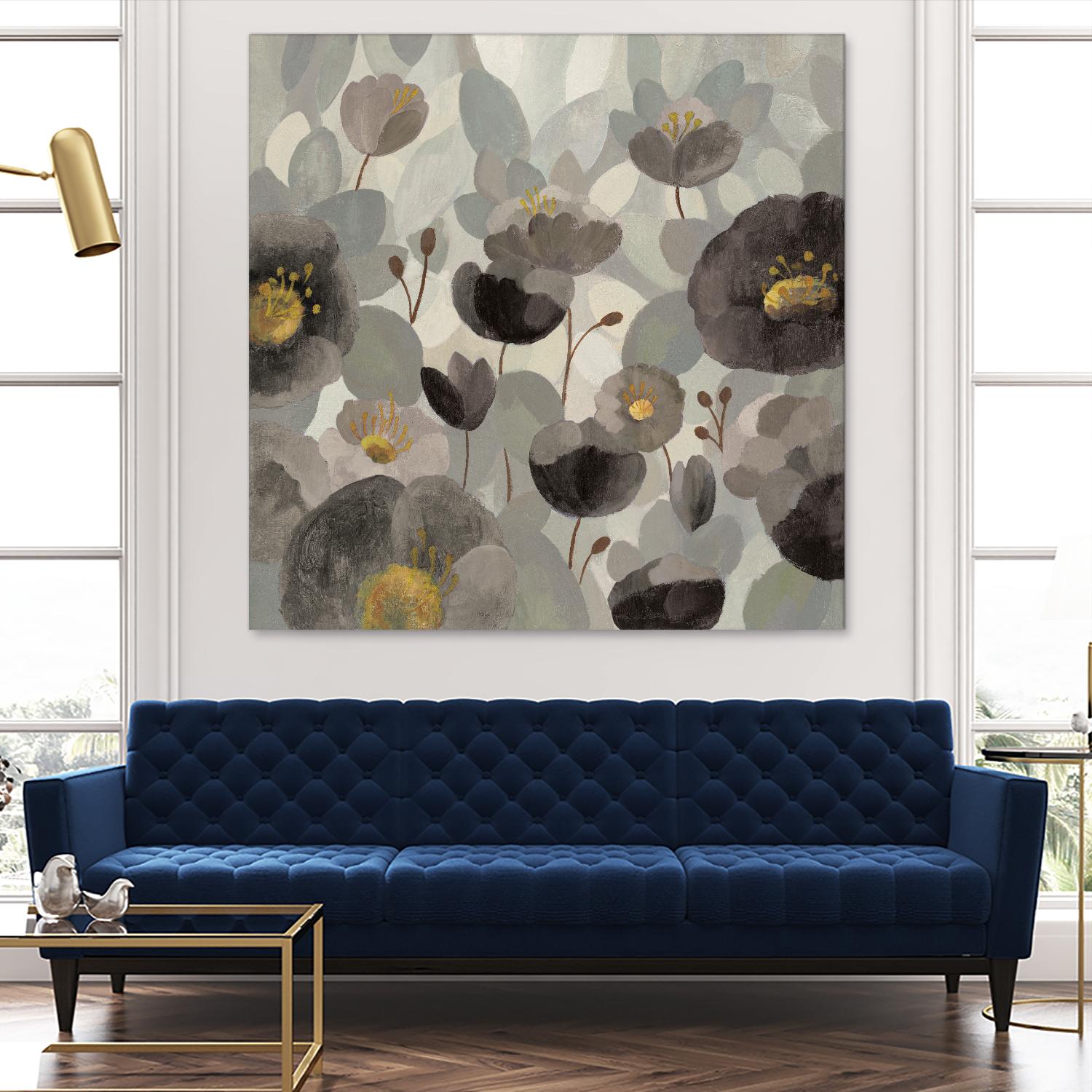 Morning Bloom Greige by Silvia Vassileva on GIANT ART - yellow floral