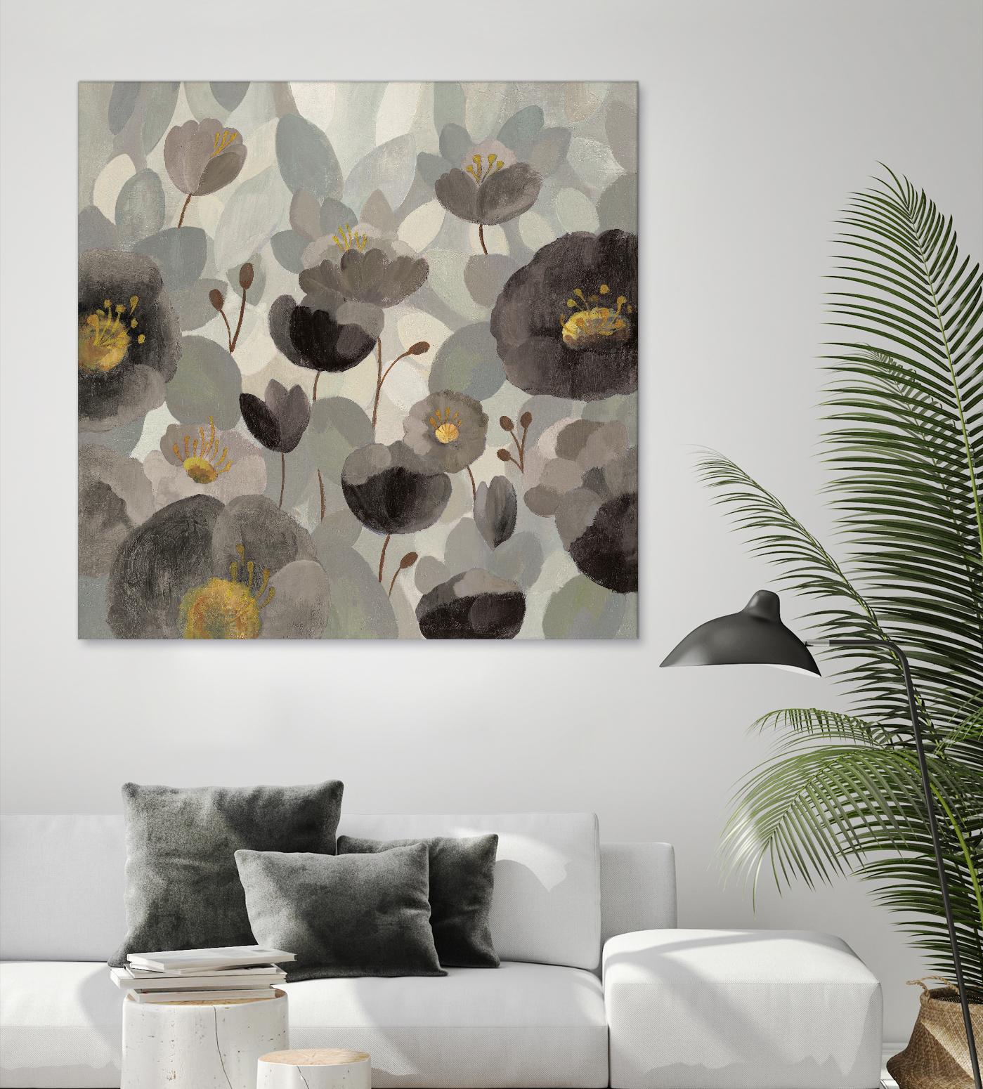 Morning Bloom Greige by Silvia Vassileva on GIANT ART - yellow floral