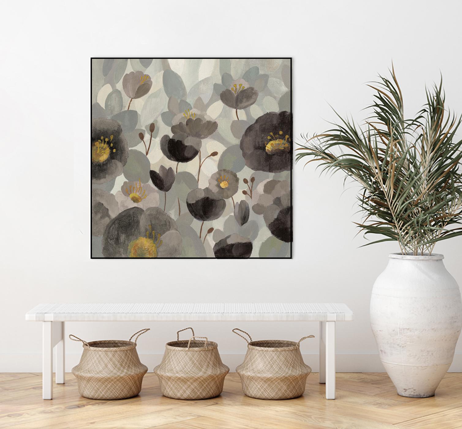 Morning Bloom Greige by Silvia Vassileva on GIANT ART - yellow floral