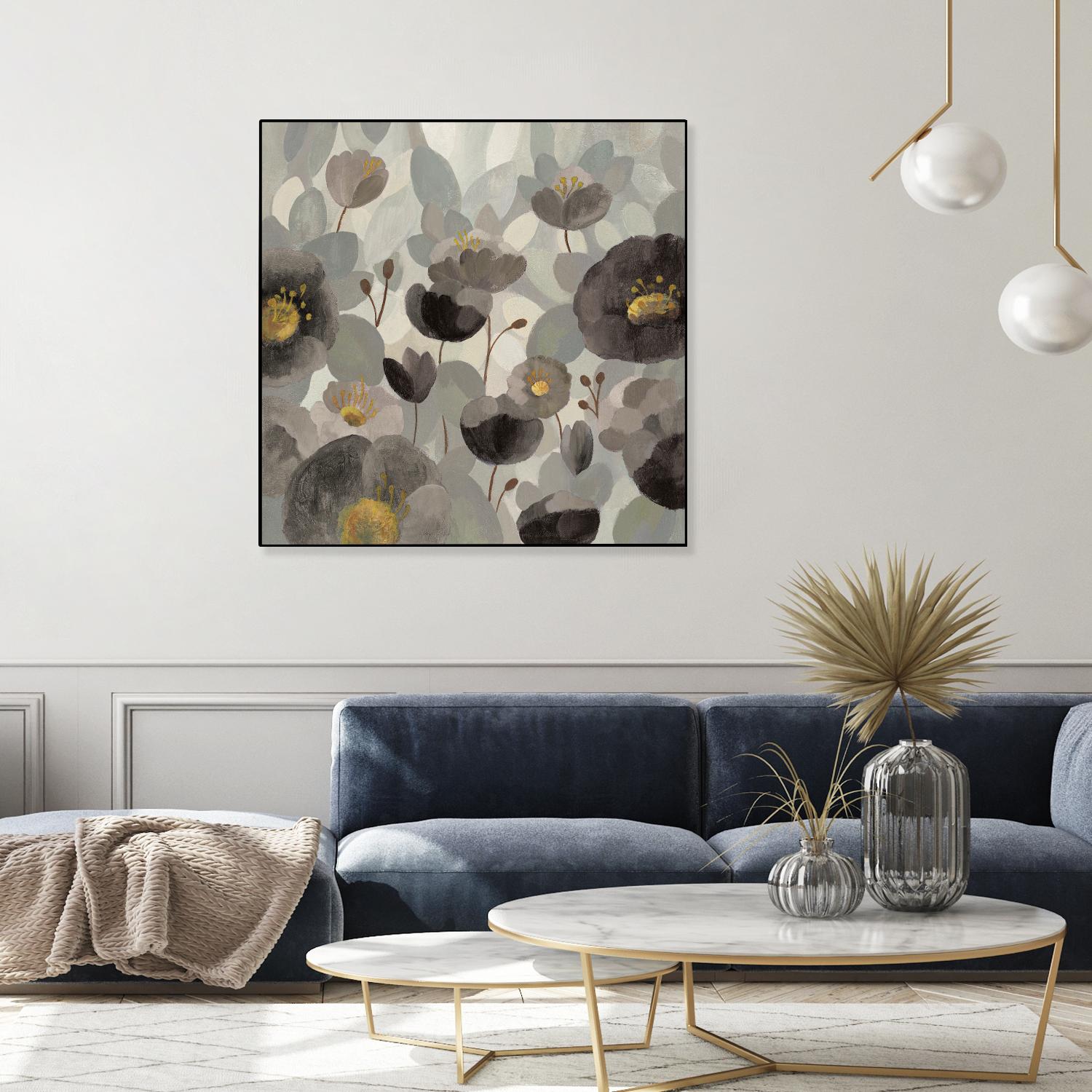 Morning Bloom Greige by Silvia Vassileva on GIANT ART - yellow floral