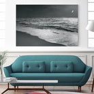 Moonrise Beach Black and White by Sue Schlabach on GIANT ART - white sea scene