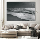 Moonrise Beach Black and White by Sue Schlabach on GIANT ART - white sea scene