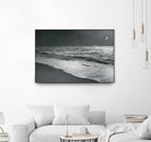 Moonrise Beach Black and White by Sue Schlabach on GIANT ART - white sea scene