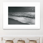 Moonrise Beach Black and White by Sue Schlabach on GIANT ART - white sea scene