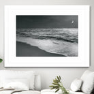 Moonrise Beach Black and White by Sue Schlabach on GIANT ART - white sea scene