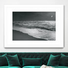 Moonrise Beach Black and White by Sue Schlabach on GIANT ART - white sea scene