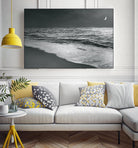 Moonrise Beach Black and White by Sue Schlabach on GIANT ART - white sea scene