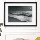 Moonrise Beach Black and White by Sue Schlabach on GIANT ART - white sea scene