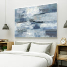 Clear Water Indigo and Gray by Silvia Vassileva on GIANT ART - white abstract