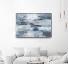 Clear Water Indigo and Gray by Silvia Vassileva on GIANT ART - white abstract
