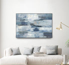 Clear Water Indigo and Gray by Silvia Vassileva on GIANT ART - white abstract