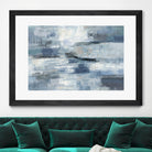 Clear Water Indigo and Gray by Silvia Vassileva on GIANT ART - white abstract