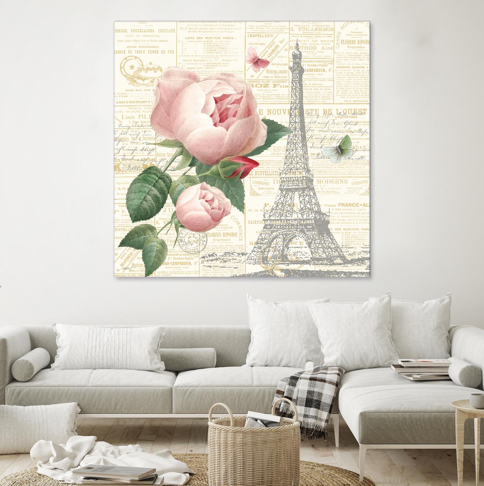 Roses in Paris IV by Katie Pertiet on GIANT ART - beige floral